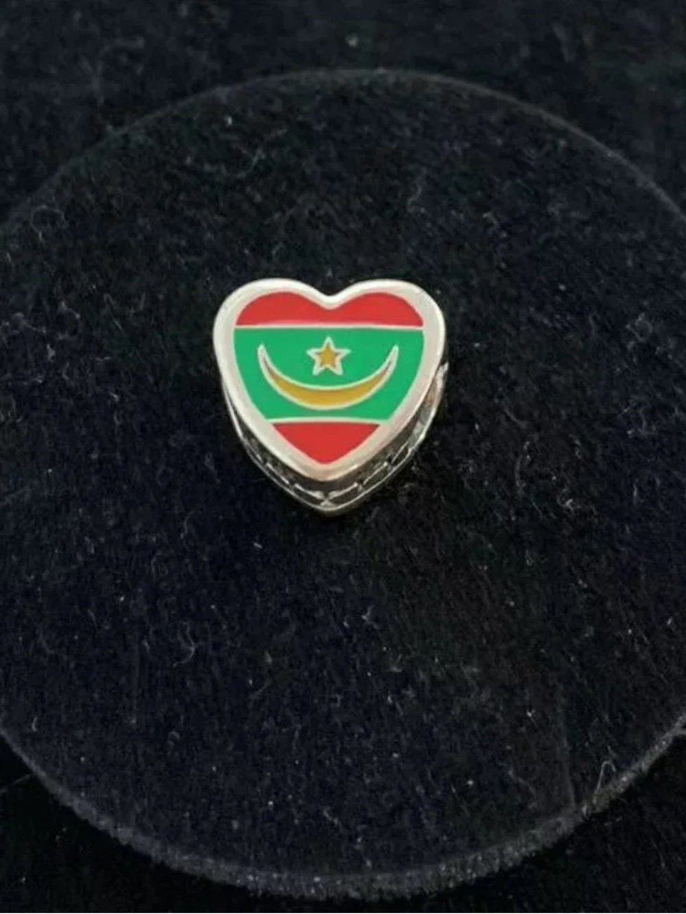Pandora Heart Enamel Charm in Red, Green and Gold